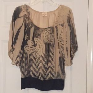 Sheer short sleeved blouse